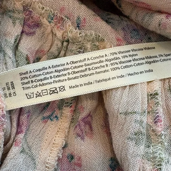 Free People Adella Slip Dress Pink Floral Lace Size S - Picture 11 of 13